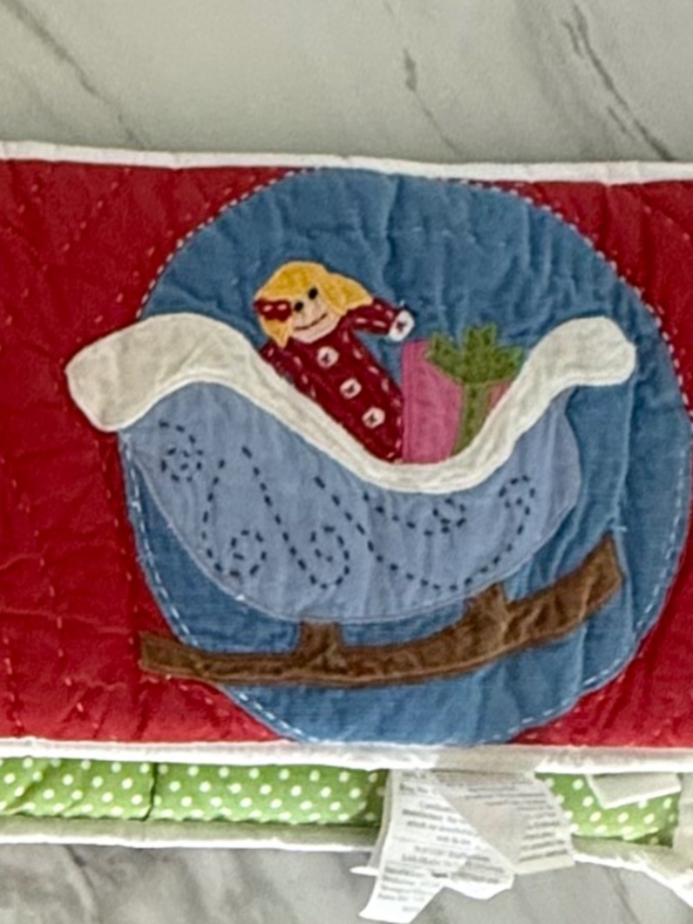 Pottery Barn Kids Christmas Whimsical Quilted Bumper